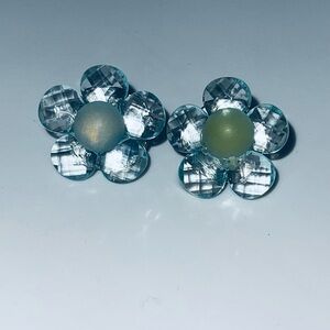 Elegant Blue Flower Earrings